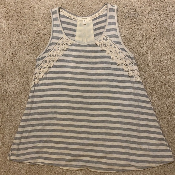 Cream and Gray Striped Maurice’s Tank Top - Picture 1 of 5